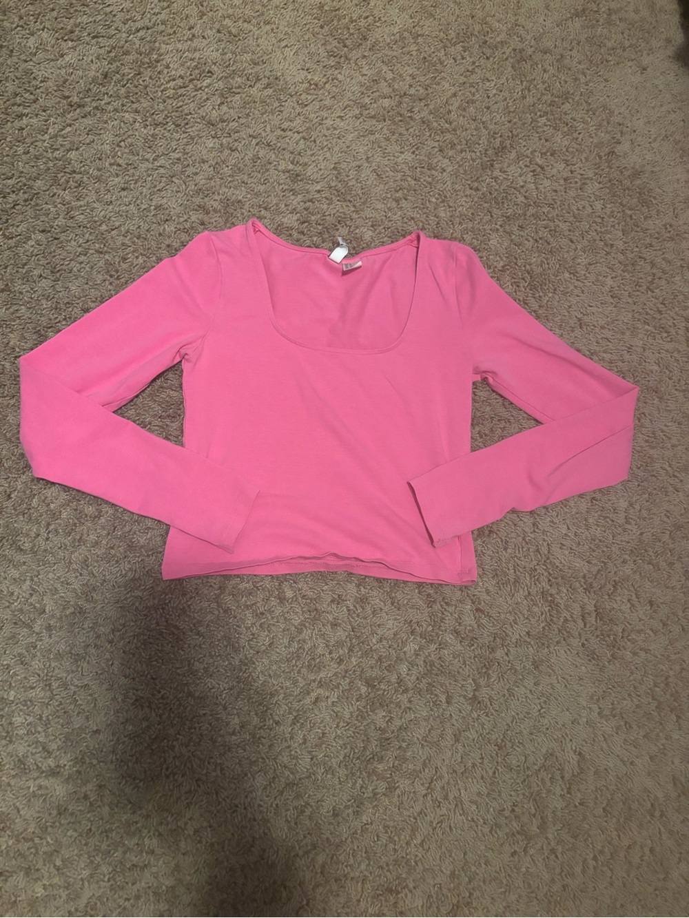 H&M Pink Long Sleeve Crop Top